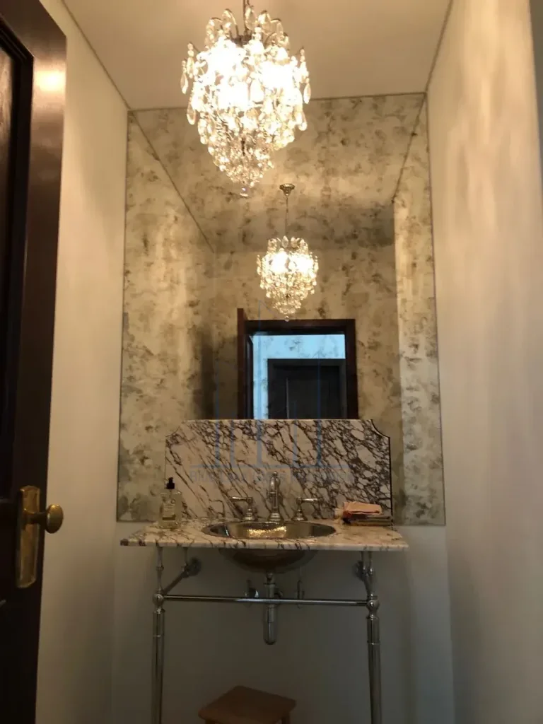 Decorative aged mirror panels