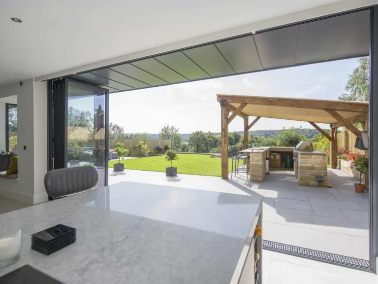 Folding glass door system
