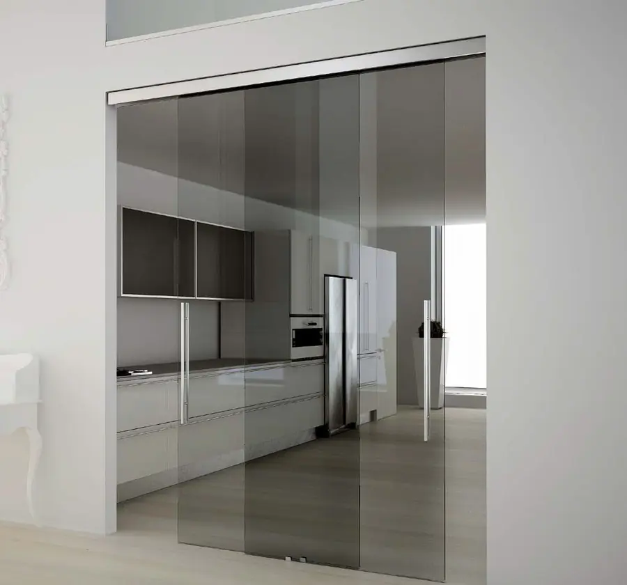Dark tinted sliding glass door in Dubai