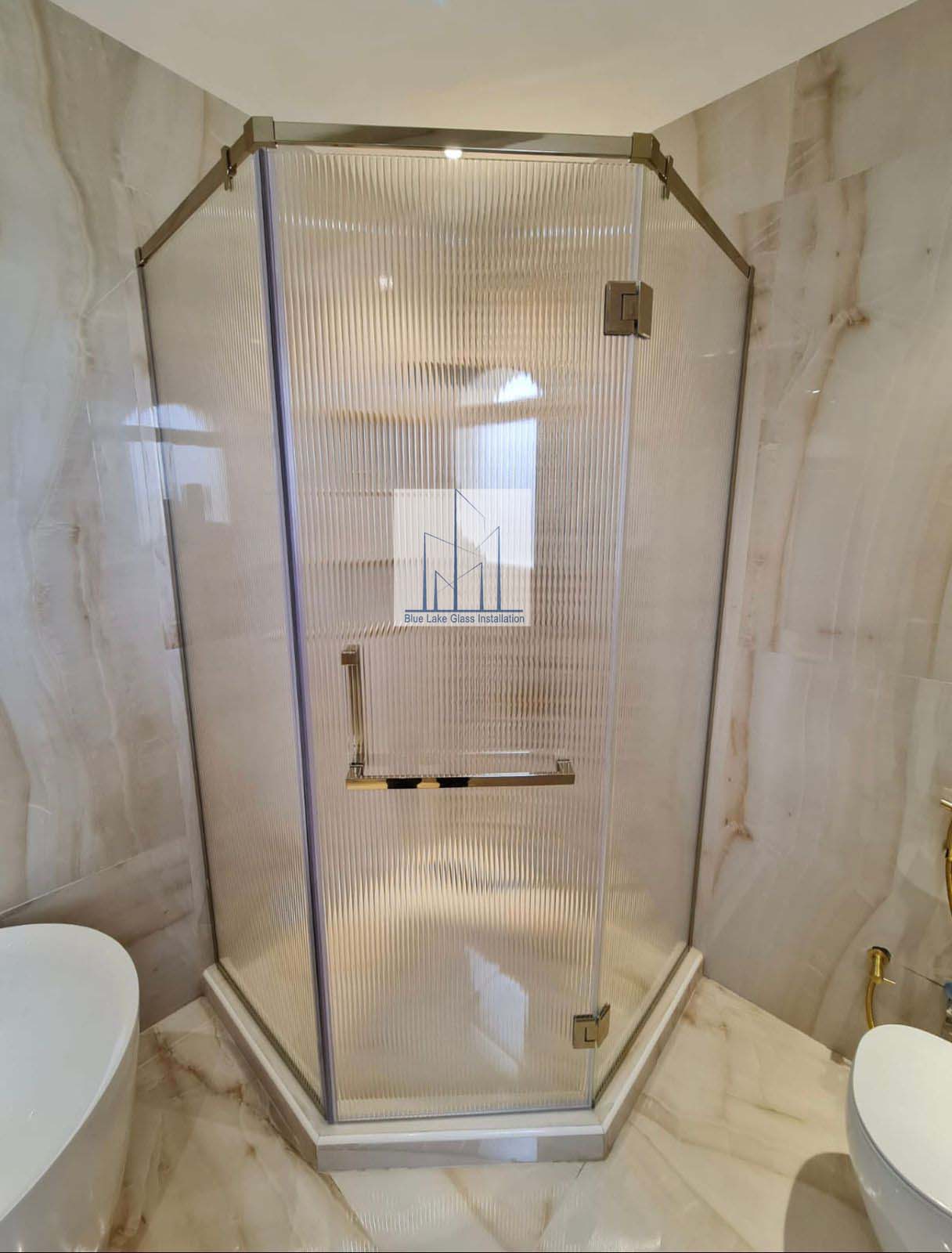 Hinged shower glass door project 5