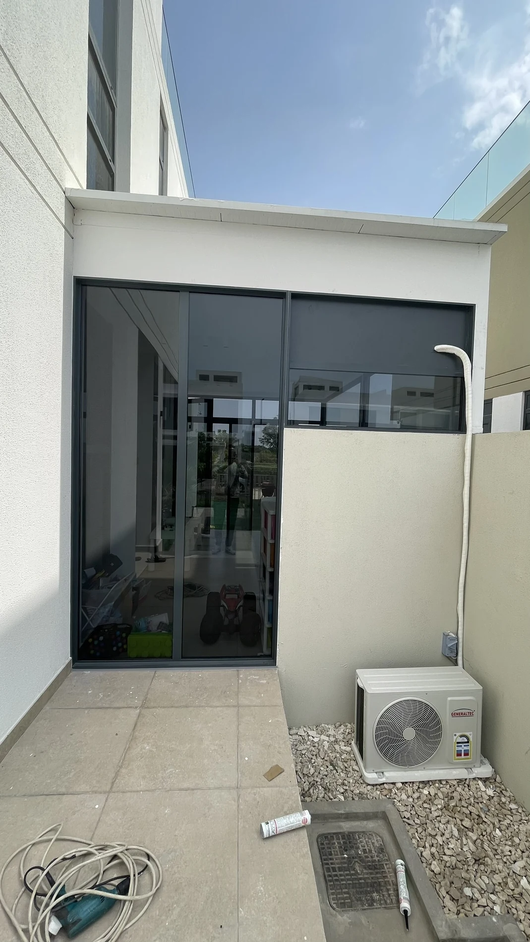 Custom aluminum opening system in Dubai by Blue Lake Glass & Aluminum