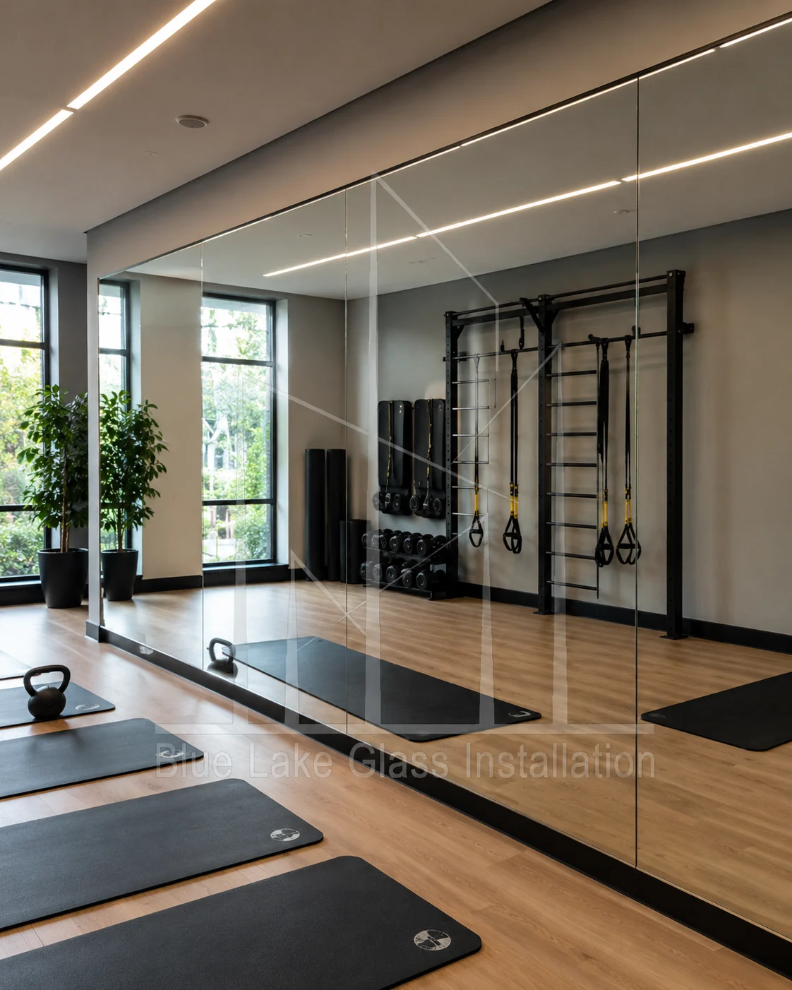Gym Mirror installation project 5 in Dubai