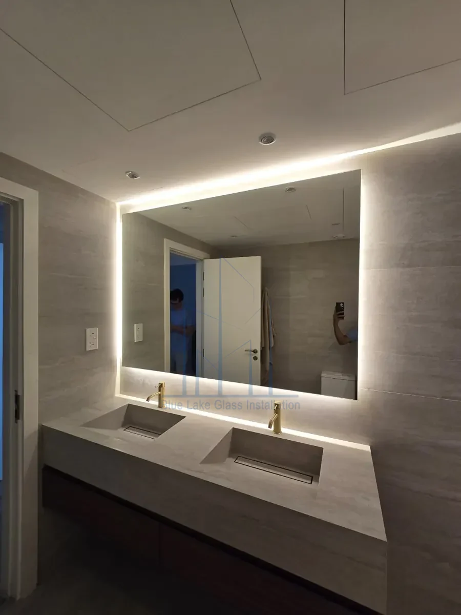 Custom mirror installation in Dubai by Blue Lake Glass & Aluminum