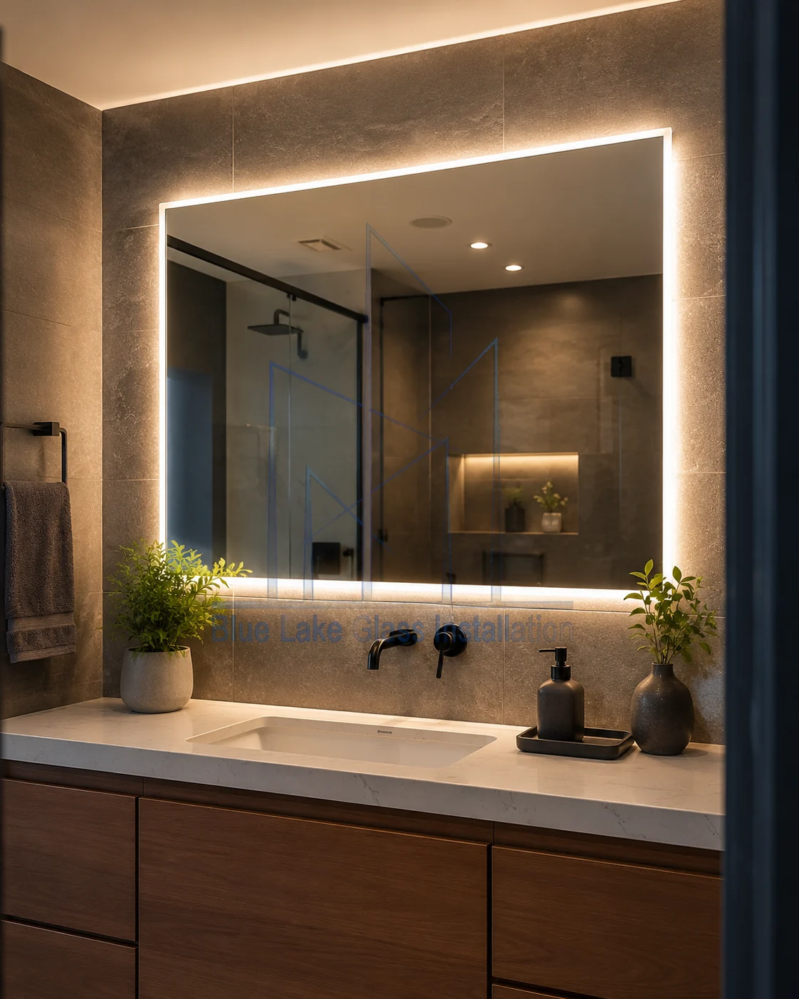 LED Mirror installation project 2 in Dubai