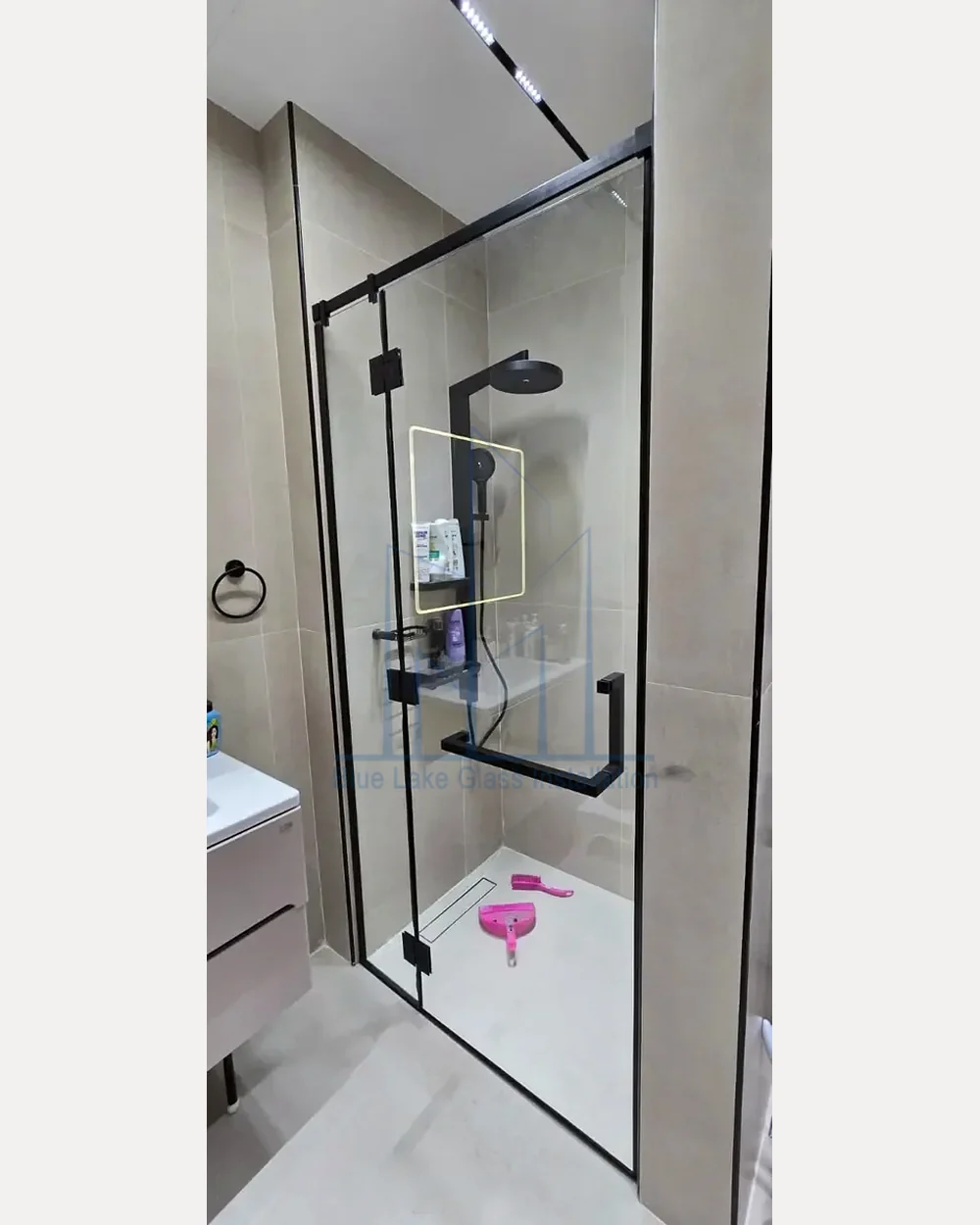Hinged shower glass door project 1