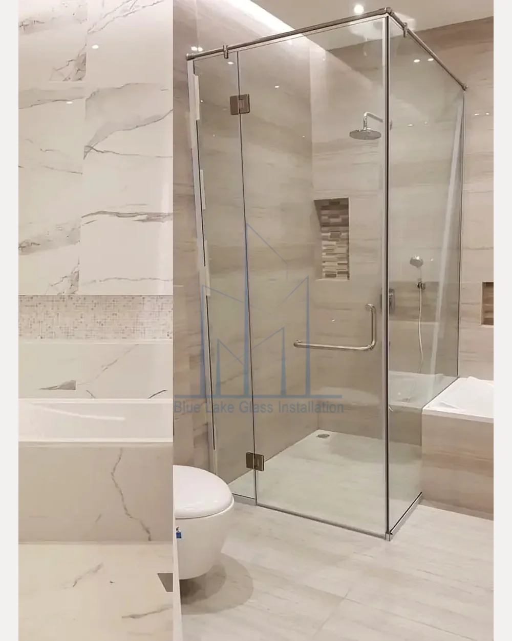 Hinged shower glass door project 3