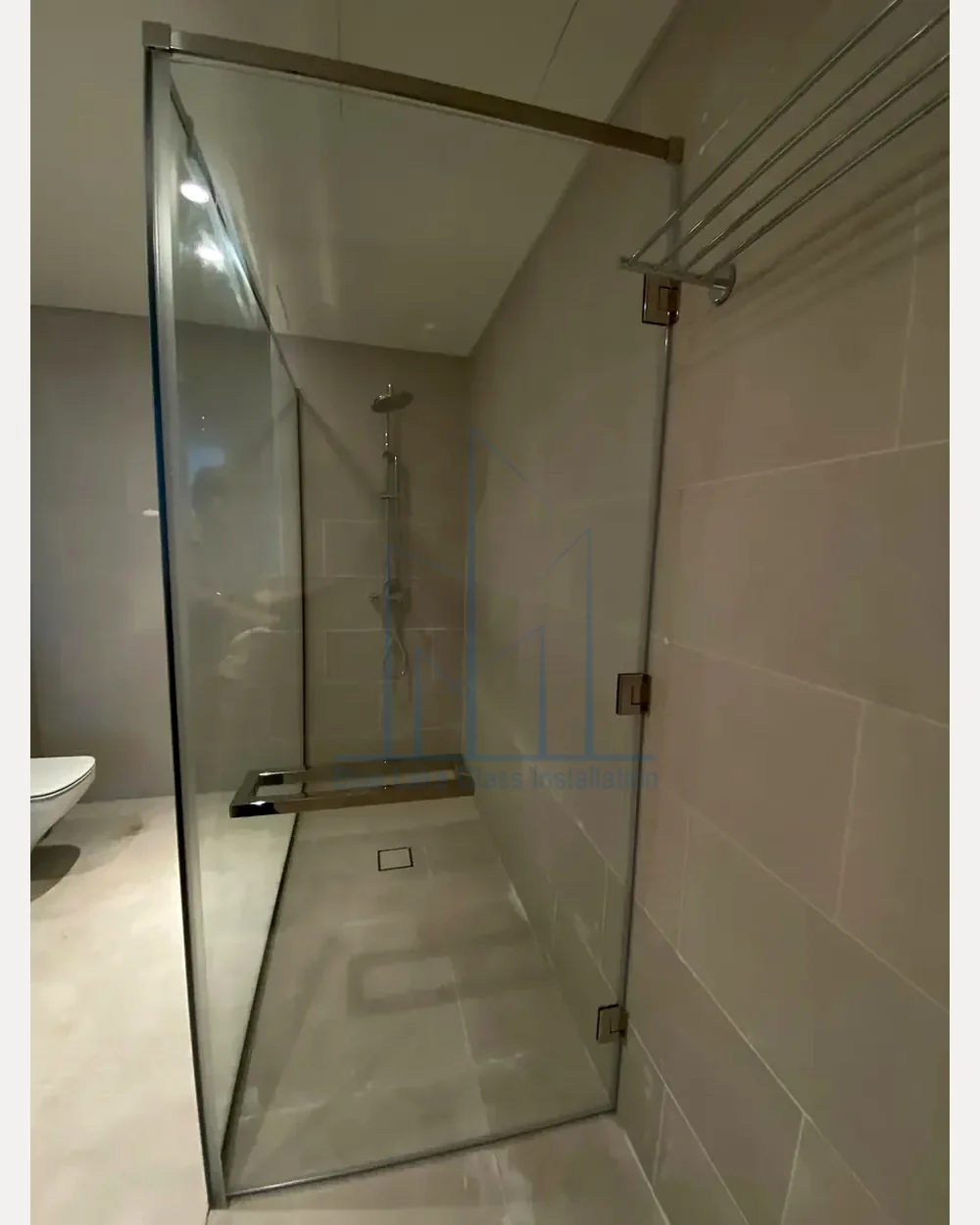 Hinged shower glass door project 4
